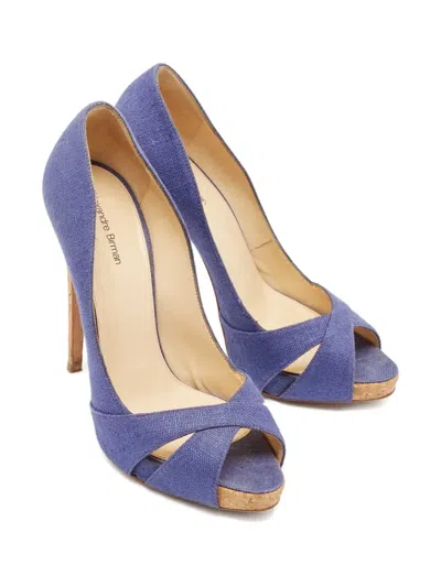 Pre-owned Alexandre Birman 120mm Peep-toe Pumps In Blue