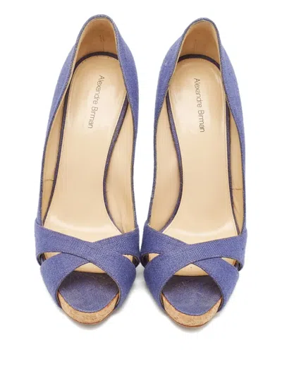 Pre-owned Alexandre Birman 120mm Peep-toe Pumps In Blue