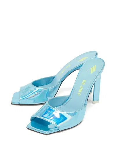 Pre-owned Attico 115mm Devon Leather Sneakers In Blue