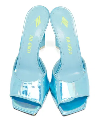 Pre-owned Attico 115mm Devon Leather Sneakers In Blue