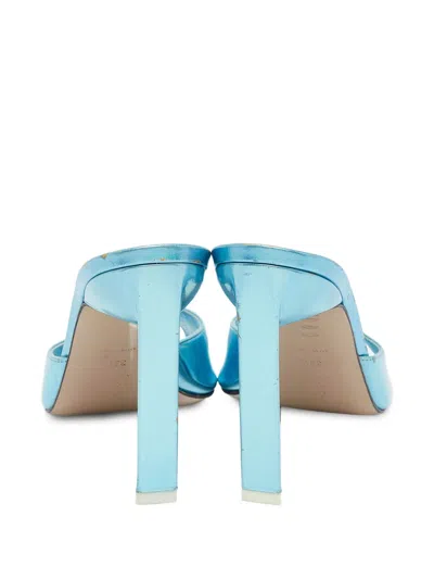 Pre-owned Attico 115mm Devon Leather Sneakers In Blue