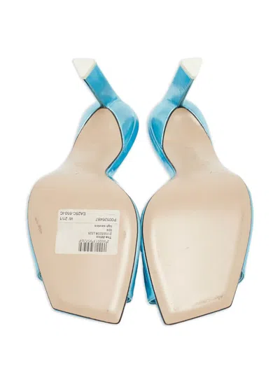 Pre-owned Attico 115mm Devon Leather Sneakers In Blue