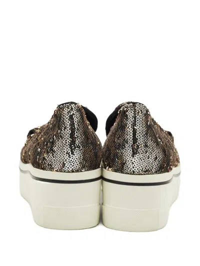 Pre-owned Stella Mccartney Sequin Platform Sneakers In Silver
