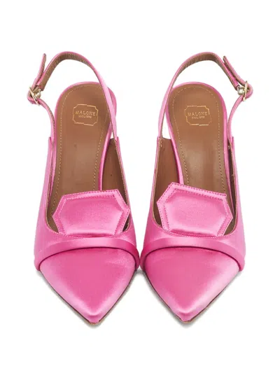 Pre-owned Malone Souliers Pointed-toe Heeled Pumps In Pink