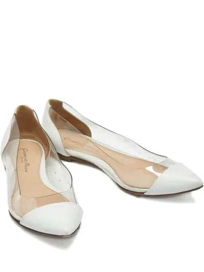 Pre-owned Gianvito Rossi Pointed-toe Ballet Flats In White