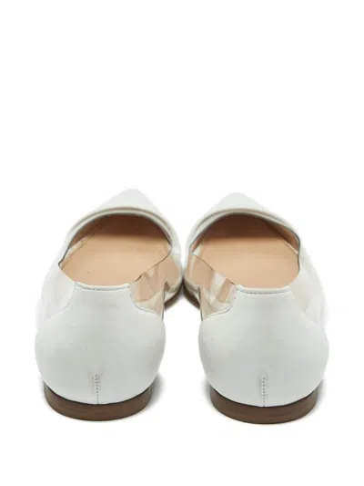Pre-owned Gianvito Rossi Pointed-toe Ballet Flats In White