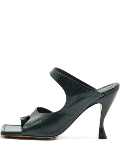 Pre-owned Bottega Veneta 105mm Leather Sandals In Green