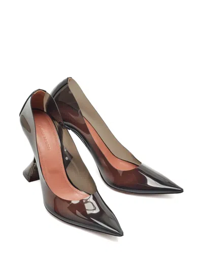 Pre-owned Amina Muaddi 100mm Ami Sculpted-heel Pumps In Black