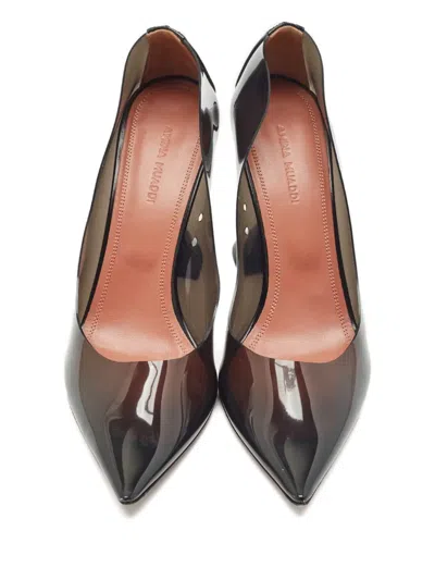 Pre-owned Amina Muaddi 100mm Ami Sculpted-heel Pumps In Black