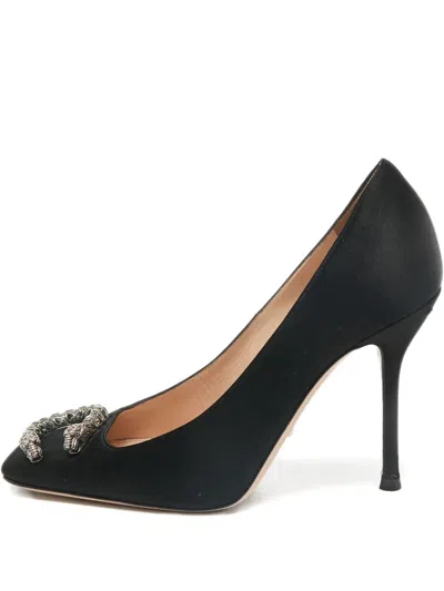 Pre-owned Gucci 110mm Dionysus Heeled Pumps In Black