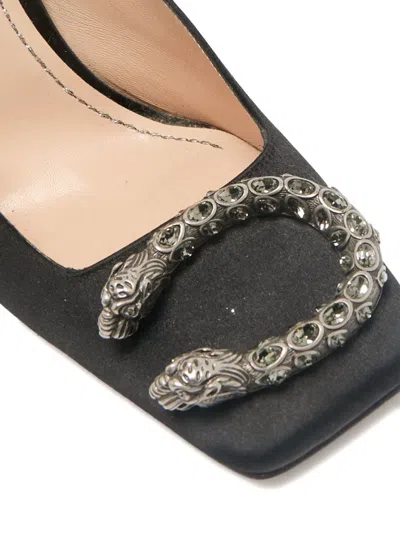 Pre-owned Gucci 110mm Dionysus Heeled Pumps In Black