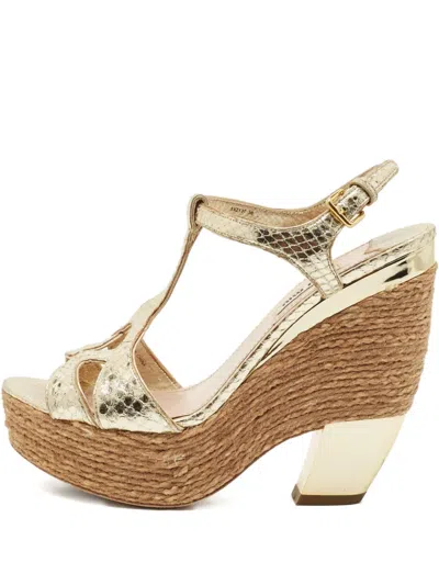 Pre-owned Miu Miu 1150112 Gold