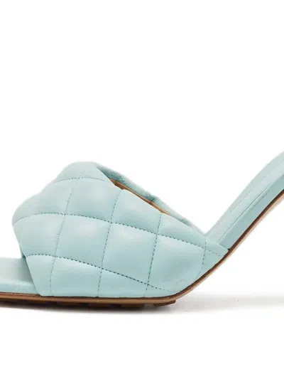 Pre-owned Bottega Veneta 100mm Quilted Leather Sandals In Blue