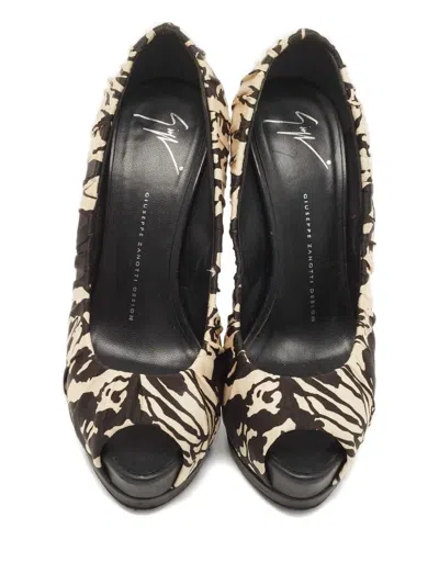 Pre-owned Giuseppe Zanotti Vintage 155mm Peep-toe Pumps In Black