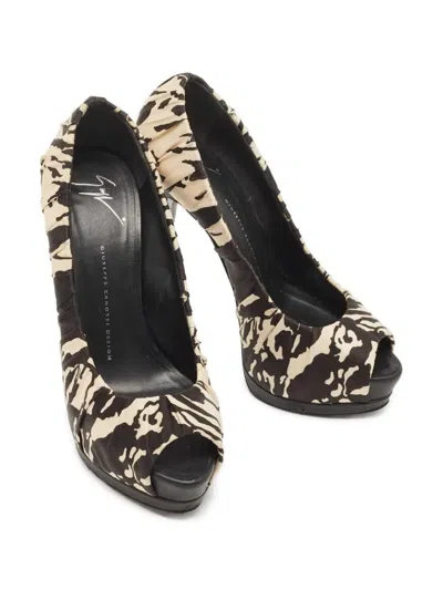 Pre-owned Giuseppe Zanotti Vintage 155mm Peep-toe Pumps In Black