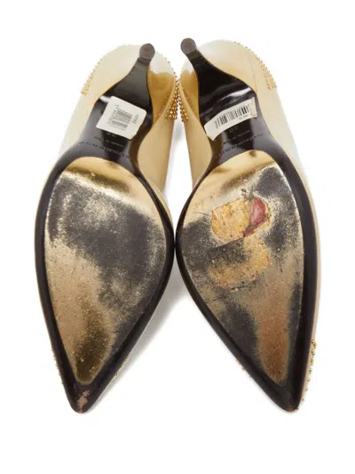 Pre-owned Burberry 110mm Patent-leather Pumps In Neutral