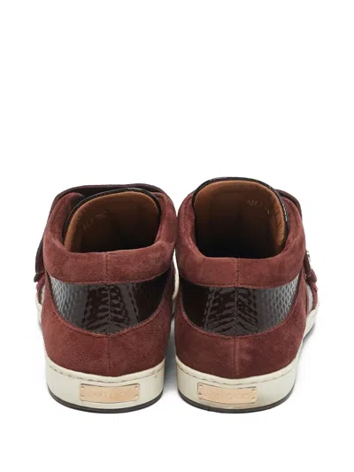 Pre-owned Jimmy Choo Suede Patent-leather Sneakers In Red