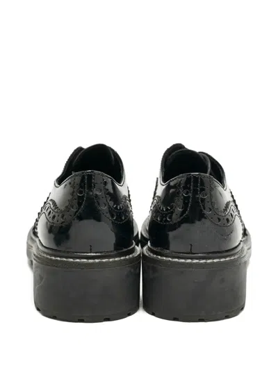 Pre-owned Miu Miu Patent-leather Oxford Shoes In Black