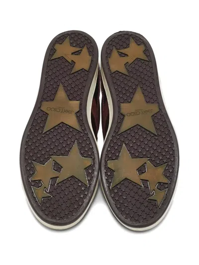 Pre-owned Jimmy Choo Suede Patent-leather Sneakers In Red