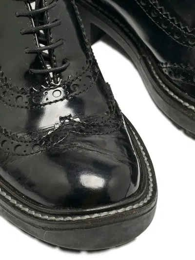 Pre-owned Miu Miu Patent-leather Oxford Shoes In Black