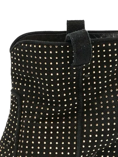 Pre-owned Laurence Dacade  95mm Studded Block-heel Boots In Black