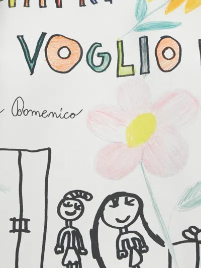 Pre-owned Dolce & Gabbana Silk Print Blouse In White