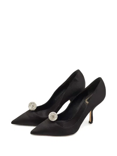 Pre-owned Dior Satin Pointed-toe Shoes In Black