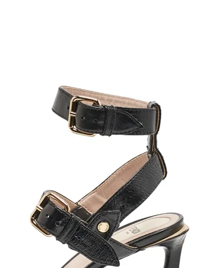 Pre-owned Fendi 100mm Leather Sandals In Black