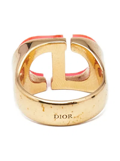 Pre-owned Dior Cd-logo Ring In Gold