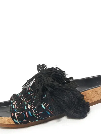 Pre-owned Chloé Crochet Tassel Sandals In Black
