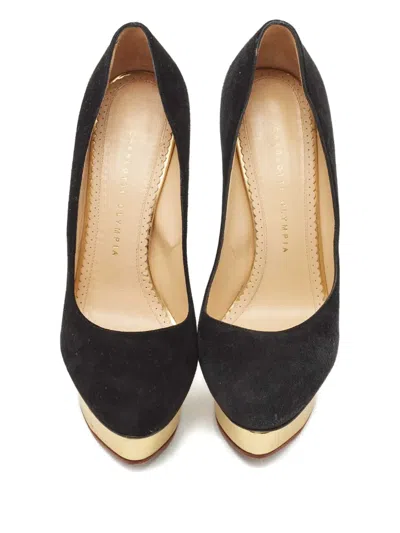 Pre-owned Charlotte Olympia 150mm Dolly Heeled Pumps In Black