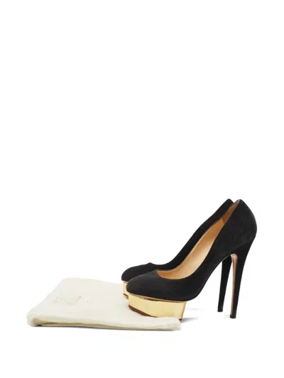 Pre-owned Charlotte Olympia 150mm Dolly Heeled Pumps In Black