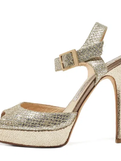 Pre-owned Jimmy Choo 815215 Metallic In Silver