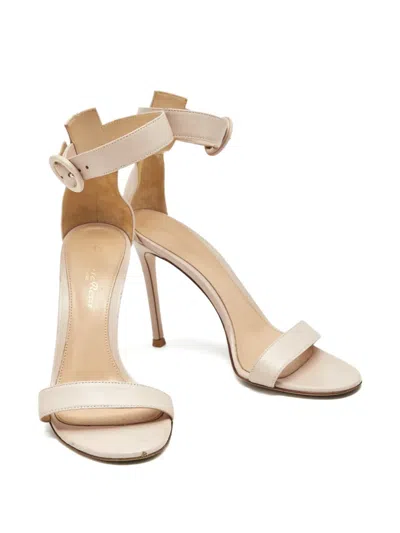 Pre-owned Gianvito Rossi 37 Beige Ankle-strap Calf Leather Sandals In Neutral