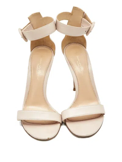 Pre-owned Gianvito Rossi 37 Beige Ankle-strap Calf Leather Sandals In Neutral
