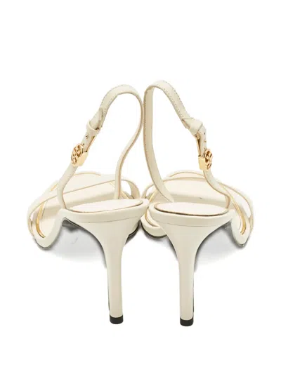 Pre-owned Tory Burch Ankle-strap Leather Sandals In Neutral