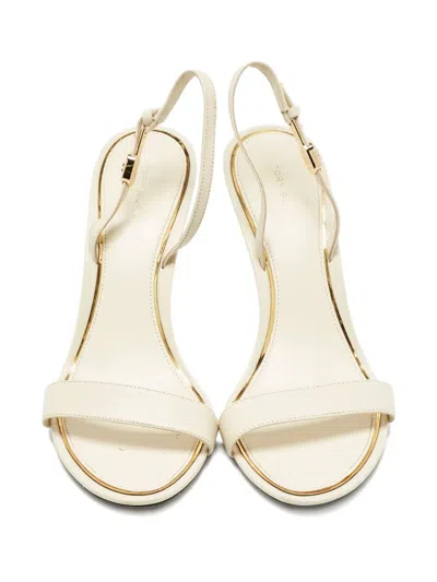 Pre-owned Tory Burch Ankle-strap Leather Sandals In Neutral