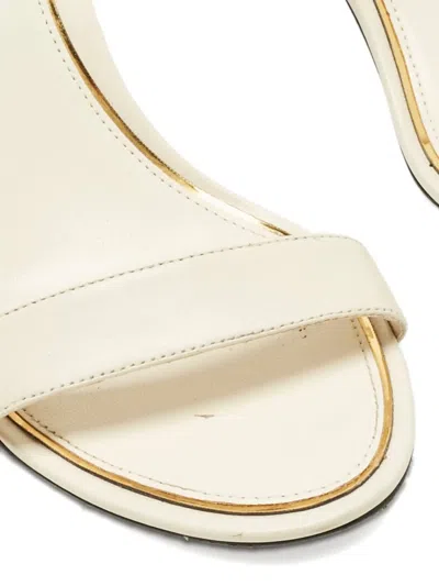 Pre-owned Tory Burch Ankle-strap Leather Sandals In Neutral