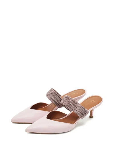 Pre-owned Malone Souliers X Roy Luwolt Strap-braided Leather Mules In Pink