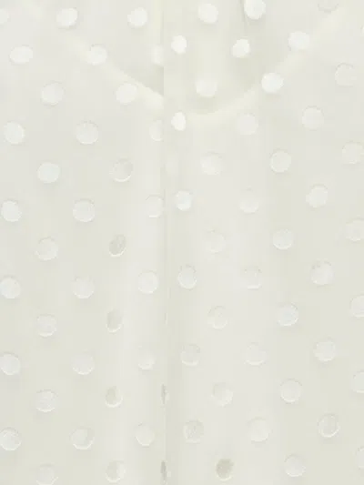 Pre-owned Zimmermann Dotted Pleated Top In White