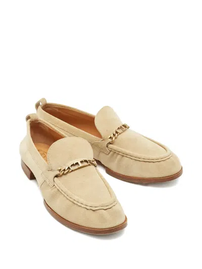 Pre-owned Tod's Suede Loafer In Neutral