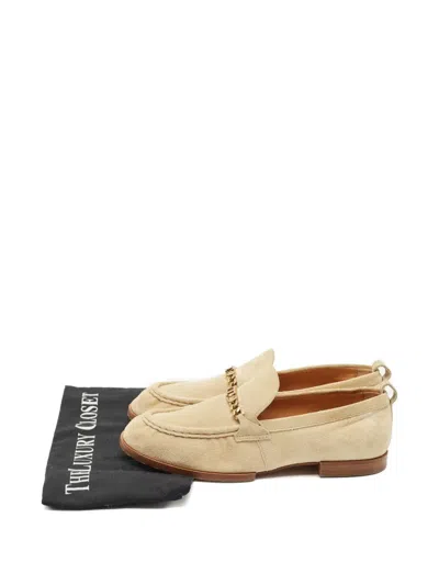 Pre-owned Tod's Suede Loafer In Neutral