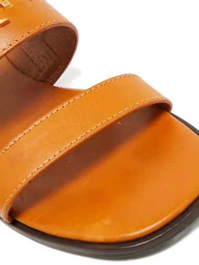 Pre-owned Tory Burch Buckle Slingback Sandals In Brown