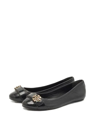 Pre-owned Tory Burch Leather Ballet Flats In Black
