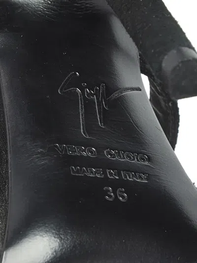 Pre-owned Giuseppe Zanotti Star Embellishment Ankle Strap Sandals In Black