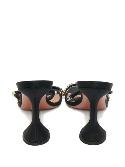 Pre-owned Amina Muaddi Gilda Crystal-embellished Sandals In Black