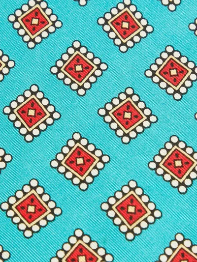 Pre-owned Burberry Silk Print Tie In Blue