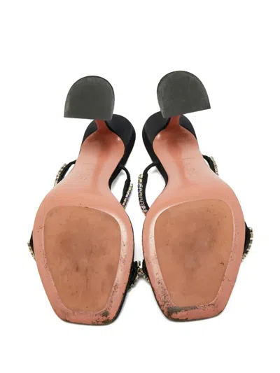 Pre-owned Amina Muaddi Gilda Crystal-embellished Sandals In Black