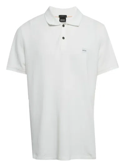 Pre-owned Hugo Boss Piqué Slim-fit Polo Shirt In White