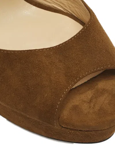 Pre-owned Jimmy Choo Kayden Platform Sandals In Brown